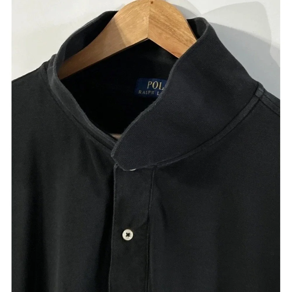 Mens Polo Ralph Lauren Big & Tall‎ Polo Shirt Sz 4XB Big Short Sleeve Black